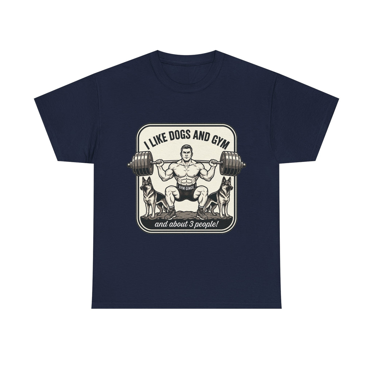 Gym Ginge product media | GG|Navy|Mens Gym Dogs - Front Only T-Shirt|V1