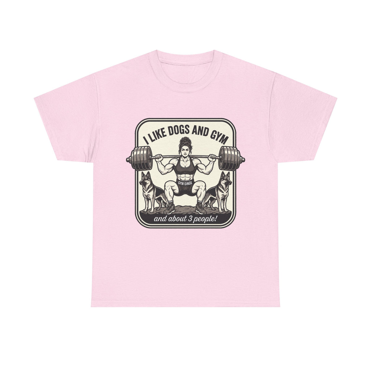 Gym Ginge product media | GG|Light Pink|Ladies Gym Dogs - Front Only T-Shirt|V1