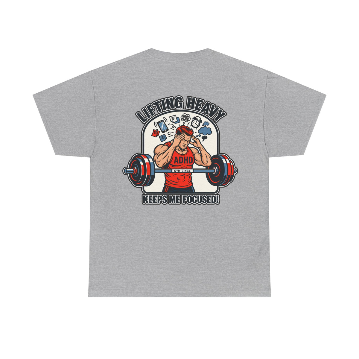 Sport Grey product view | GG|Sport Grey|Mens ADHD Lifting V2 Rear - Strength Dept. Front T-Shirt|V2