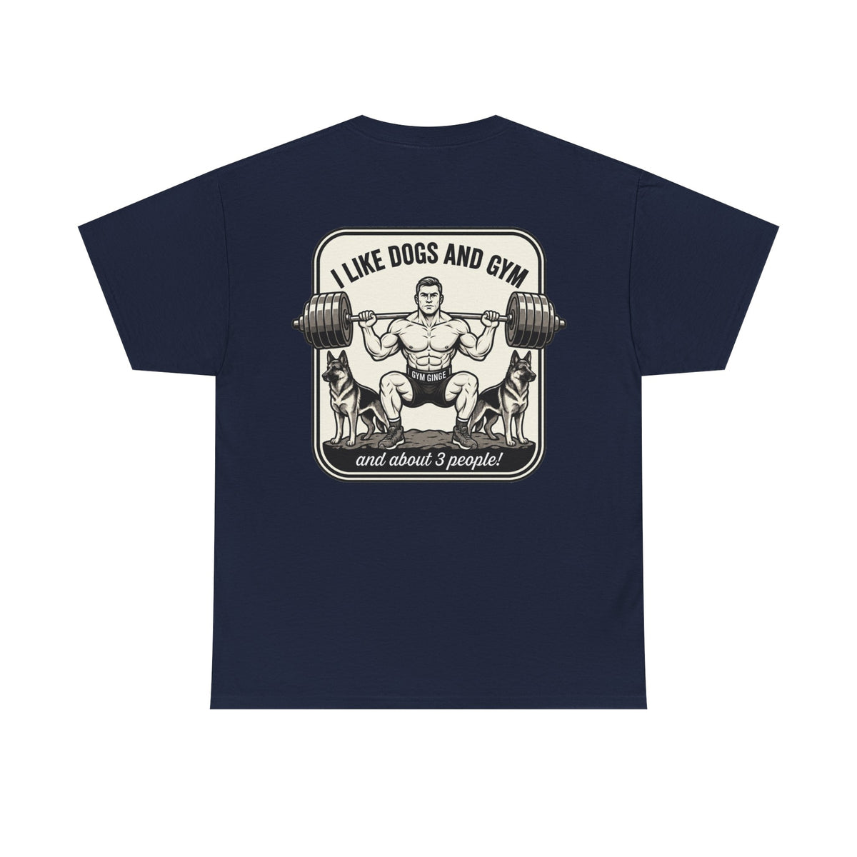 Gym Ginge product media | GG|Navy|Mens Gym Dogs - Rear Only T-Shirt|V1