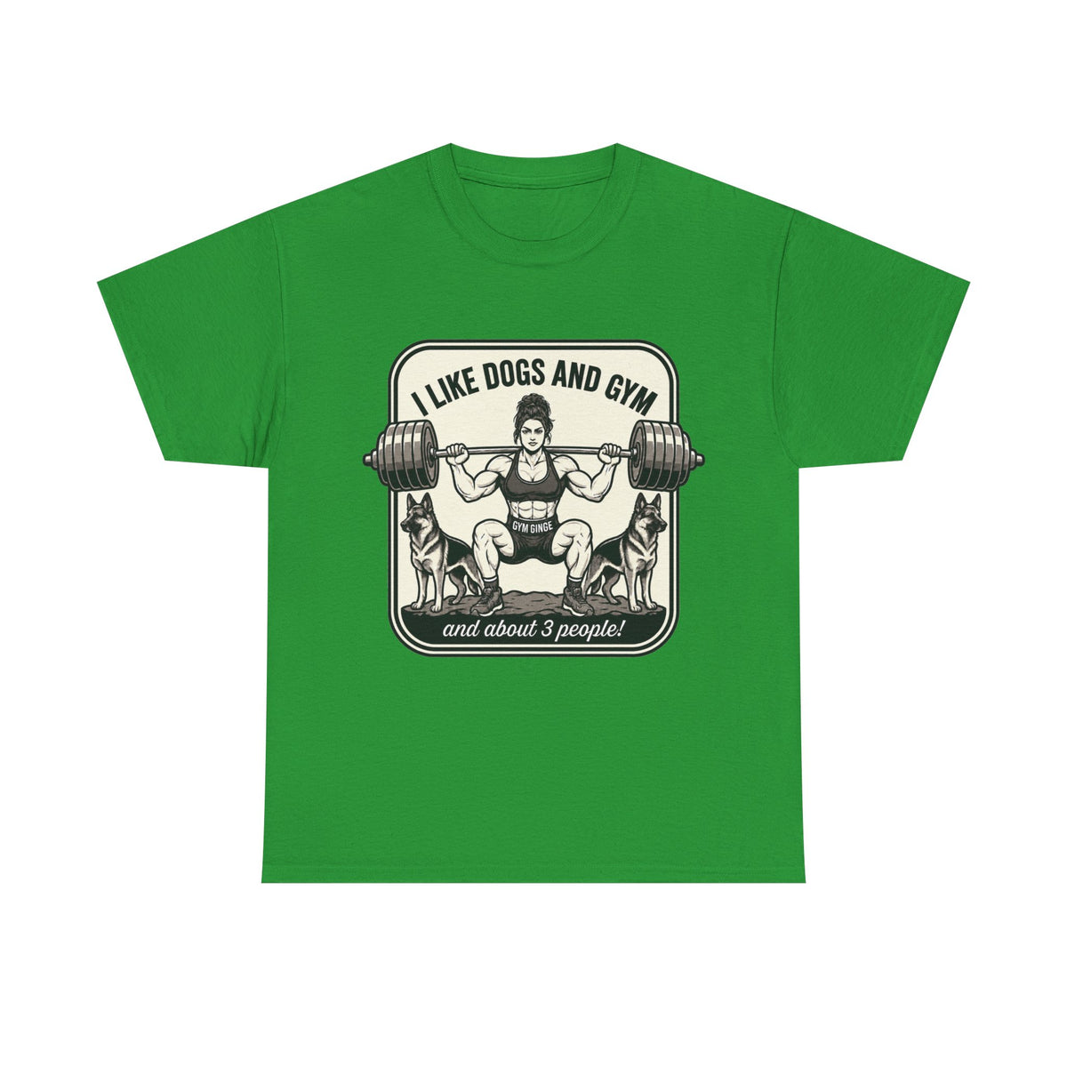 Gym Ginge product media | GG|Irish Green|Ladies Gym Dogs - Front Only T-Shirt|V1
