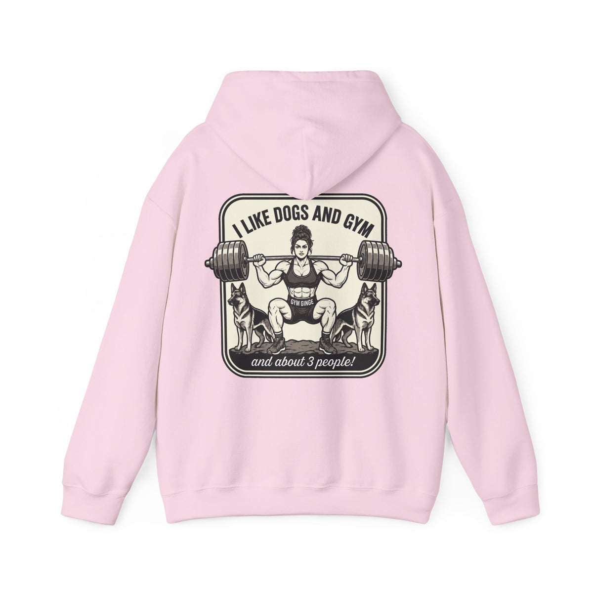 Gym Ginge product media | GG|Light Pink|Ladies Gym Dogs Plain Front Hoodie|V1
