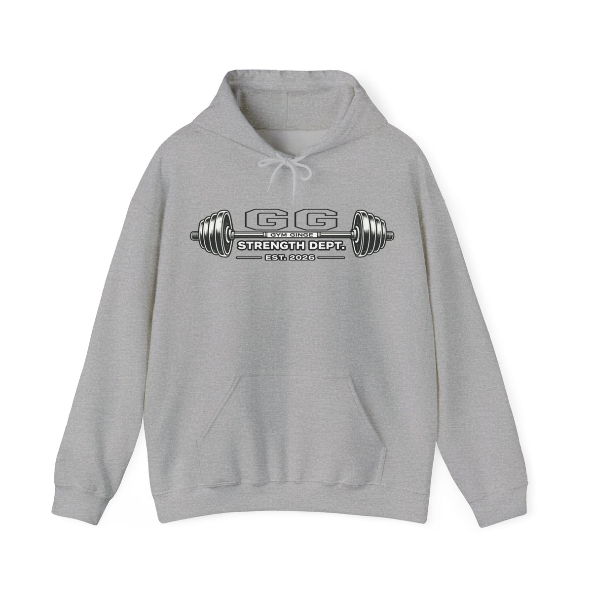 Gym Ginge product media | GG|Sport Grey|Ladies Gym Dogs - Strength Dept. Front Hoodie|V1
