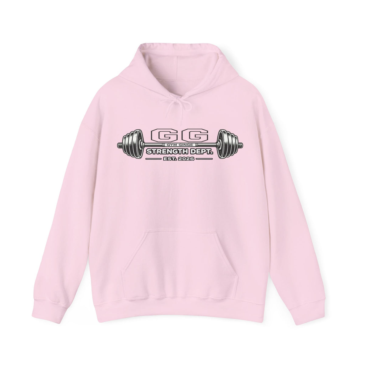 Light Pink product view | GG|Light Pink|Ladies Gym Dogs - Strength Dept. Front Hoodie|V2