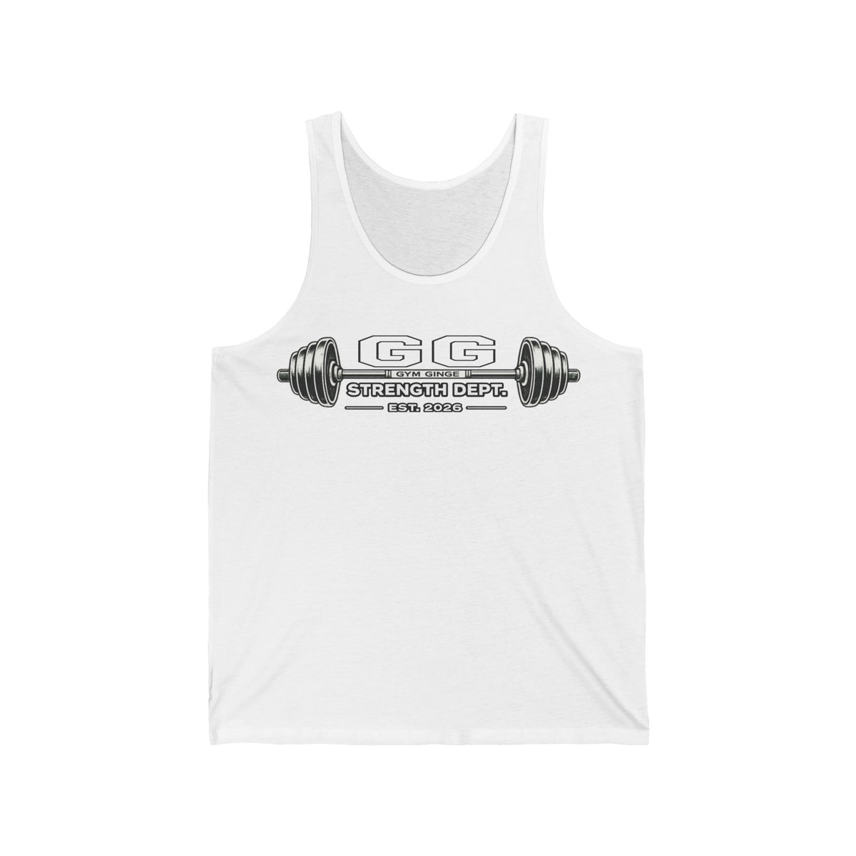 Gym Ginge product media | GG|White|Strength Dept. Barbell Front|V1
