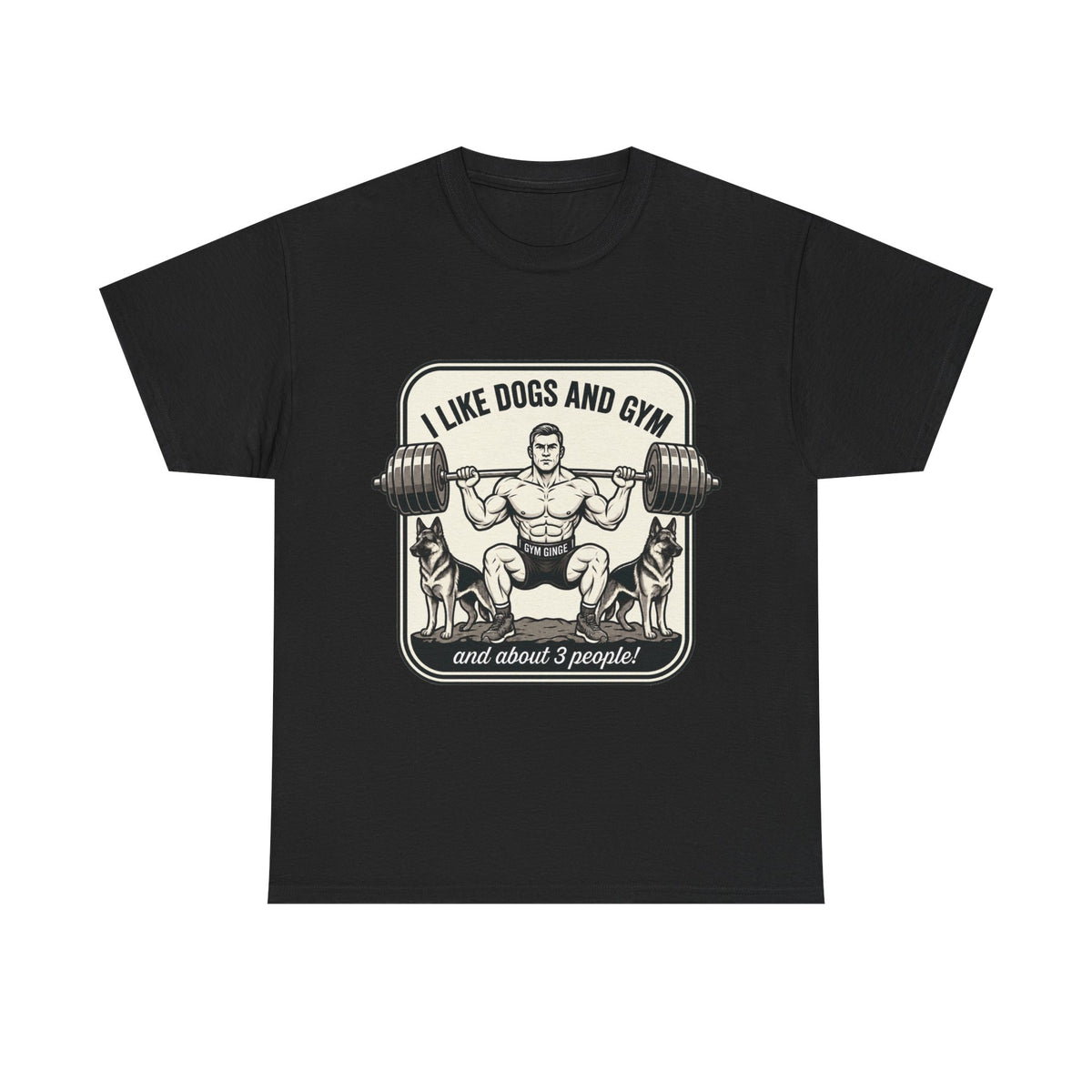 Gym Ginge product media | GG|Black|Mens Gym Dogs - Front Only T-Shirt|V1