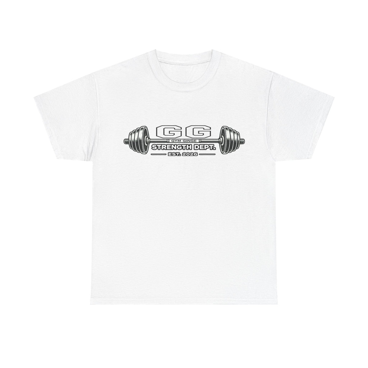 White product view | GG|White|Mens ADHD Lifting V2 Rear - Strength Dept. Front T-Shirt|V2
